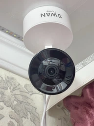 Видеоняня wifi с подключением к телефону радионяня ip камера видеонаблюдения онлайн ночного видения вебкамера для смартфона через приложение Tuya поворотная 360 градусов с датчиком движения радионяни с микрофоном и динамиком Swan Home Smart Eye V2.0 белая
