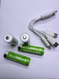 Аккумуляторные батарейки AA Pujimax 1.5V литий-ионные аккумуляторы пальчиковые батареи 3400mwh с USB Type-C зарядкой быстрые перезаряжаемые батарейки для пульта фонарика игрушек мышки часов многоразовые батарейки высокой емкости 1200 циклов зарядки 4шт фото от покупателей 6