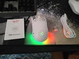 Бесшумная беспроводная игровая мышь HXSJ T90 Черная с RGB-подсветкой, 6400 DPI, 6 кнопок, Bluetooth + 2.4G