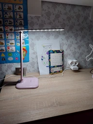 Настольная светодиодная LED лампа Feron DE1725 9W 350х150х150мм розовая (24231)