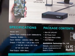 Джерело безперебійного живлення для роутерів Marsriva KP7 Pro DC UPS 11xDC+USB+Gigabit PoE 9-12V 100W 24000Ah 76,8Wh LiFePO4 Black фото від покупців 1