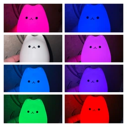 Ночник игрушка 3DTOYSLAMP детский светильник для сна Little Cat силиконовый с LED на батарейках (3хААА) таймером автовыключения 7 цвета свечения мягкий для украшения дома спальни детской комнаты гостиной 10×9 см оригинальный подарок ребенку фото от покупателей 2