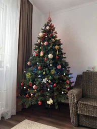 Штучна лита ялинка ЕЛІТ Блакитна 1.80м з підставкою на 30% більше гілочок