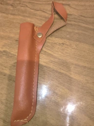 Складной нож с разбивателем стекла и кожаным чехлом SteelFolKnife, черный фото от покупателей 2