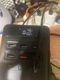 Повербанк для ноутбука 100000 mAh 65W PD Hoco быстрая зарядка 6 USB 2 Type-C с LED-фонарём Черный фото от покупателей 2
