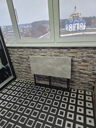 Стол раскладной Морис 900 Ferrum-decor 750x900x500 Черный металл ДСП Бетон 16 мм (MORI907) фото от покупателей 7