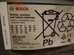 Акумуляторна батарея 70Ah/760A 278x175x190/+R/B13 Start-Stop AGM - 0 092 S5A 080 BOSCH фото від покупців 5