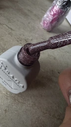 Гель-лак Saga Professional Fiery Gel 04 розовый шоколад со светоотражающими шиммерами и мелкими блестками 8 мл (2100994235704)