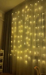 Гірлянда штора кімнатна крапля роси біла тепла 3Х3 метра 300 LED + ПОДАРУНОК Блок живлення фото від покупців 1