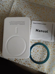 Power Bank 20000mAh Магнітний Бездротовий Акумулятор 22.5W для iPhone, Xiaomi, Samsung синій фото від покупців 6