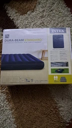 Кровать надувная Intex 99х191х30см, встроенный насос 220V, серо-синяя, 64116