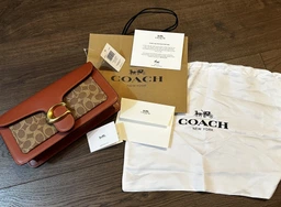 Сумка женская Coach Signature Monogram Mini коричневая