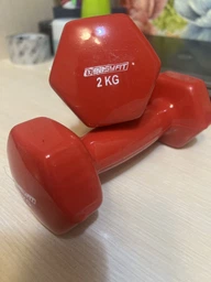 Гантель EasyFit 4 кг 1 шт з вініловим покриттям зелена цільна лита нерозбірна для фітнесу (EF-0040GR) фото від покупців 2