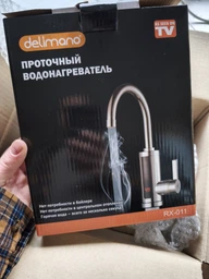 Проточный водонагреватель электрический 3000Вт 220В с мгновенным нагревом воды, кран-смеситель с индикатором температуры и нижним подключением, компактный бойлер для кухни и ванной Белый, RX-011-White фото от покупателей 11