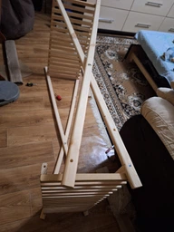 Підлогова вішалка Double Pole для одягу дерев'яна 149х77х40см (VK-003) фото від покупців 3
