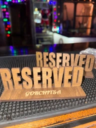Табличка Reserved, резерв столу 15см 5мм чорний