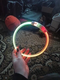 Светодиодный, водостойкий LED ошейник для собак с зарядкой USB, 35 см, размер S (зеленый) фото от покупателей 7