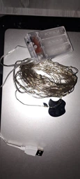 Светодиодная новогодняя USB гирлянда роса 200 LED 20м на медной проволоке от батареек разноцветная