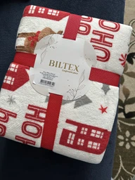 Плед Biltex Flannel Christmas Town Білий Євро 200х220 см з новорічним принтом (4820298410642) фото від покупців 4