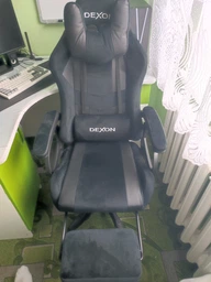 Геймерское кресло DEXON VECTOR G-060 велюр+экокожа, Черный-Черный фото от покупателей 14