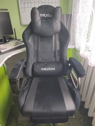 Геймерское кресло DEXON VECTOR G-060 велюр+экокожа, Черный-Черный фото от покупателей 13