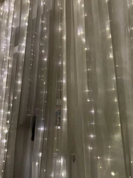 USB Гирлянда штора, 3х3 м, 10 крючков, теплый свет, пульт 8 режимов 300 Led, гирлянда от повербанка (888001)