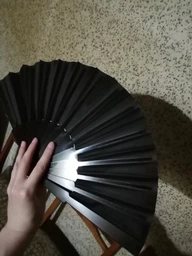Веер ручной для танца 23х43 см. черный (В4960) фото от покупателей 2