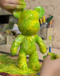 Флюидный мишка сделай сам DIY Creative Fluid Bear 23 см с красками 3 шт / Набор раскраска игрушка медвежонок для творчества фото от покупателей 7