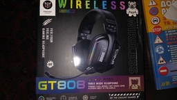 Игровые беспроводные наушники Onikuma GT808I с 2.4G + Bluetooth, съемным микрофоном, RGB-подсветкой, для ПК, PS4, PS5, телефона Black фото от покупателей 7
