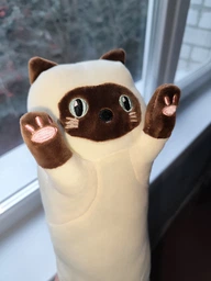 Игрушка плюшевая сиамский кот-батон 50 см бежевый