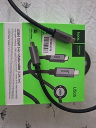 Кабель швидкісний 40 Гбіт/с 4K 60 FPS Type-C на Type-C USB 4.0 HOCO 40Gbps super-speed (1m, 100W, 4K). Black
