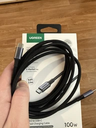 Кабель UGREEN US316 USB-C to USB-C 100W QC4.0 PD3.0 5A 2m Black (70429) фото від покупців 4