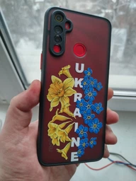Чехол для телефона Realme C3 с 3D принтом патриотическим с высокими бортами с защитой камеры черный