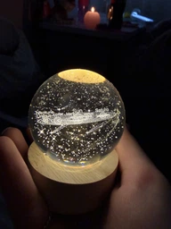 Ночник 3D Декоративный шар лампа хрустальный ночной светильник Солнечная система Led светильник USB с подсветкой фото от покупателей 3