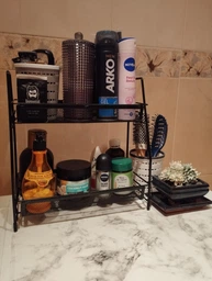 Полка-органайзер для ванной, кухни Storage Rack 2 яруса 31 х 17 х 33 см (TD01324/R33453) Черный фото от покупателей 1