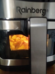 Аэрогриль Rainberg RB 2330 4200W аэрофритюрница безмасляная для приготовления без масла с 2 Тенами 8,5 л Серебряная с черным фото от покупателей 14