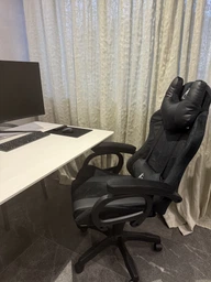 Комп'ютерне крісло з тканини геймерське з підставкою для ніг EC GAMING Чорний для геймерів та роботи фото от покупателей 3