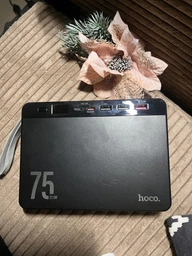 Портативна батарея повербанк Power bank Hoco J94 75 000 mAh пауербанк павер бенк для телефону зі швидкою зарядкою з ремінцем 22.5W, Чорний фото від покупців 5