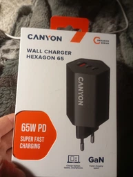 Зарядний пристрій Canyon Hexagon 65 GaN 65W 2xPD 1xQC EU White (CND-CHAHEX65W) фото від покупців 1