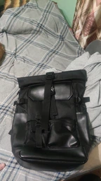 Стильный и практичный рюкзак роллтоп для ноутбука Rolltop для путешествий черного цвета