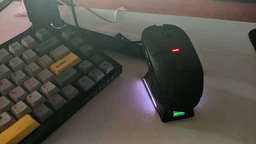 Беспроводная магнитная мышь Ajazz AJ159 APEX PAW3950 400 мАч RGB Голубой фото от покупателей 6