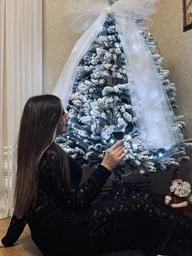 Штучна лита ялинка АНДОРА Засніжена 2.50м з підставкою на 30% більше гілочок