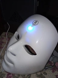 LED маска для лица массажер для лица с подсветкой 7 цветовых спектров маска для омоложения лица светодиодная Лед маска для лифтинга аккумуляторная фото от покупателей 3