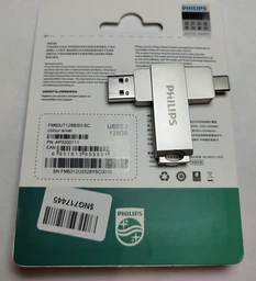 Флешка Двосторонняя Брелок Поворотная 2 в 1 для ПК и телефона PHILIPS 60UT USB 3.2 + Type-C OTG 128 гб Super Speed 150Mb/s Black фото от покупателей 17