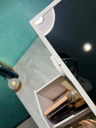 Большой DIY Органайзер для косметики и инструментов для макияжа с прямоугольным зеркалом на 5 секций, с выдвижными ящиками, 40х20х38 см, белый (COSM402038WH) фото от покупателей 4