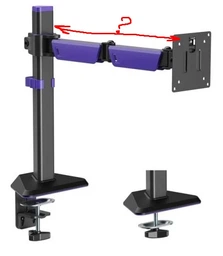 Настольное крепление для монитора GamePro MAG100V 17-40" 2-12 кг Black/Violet фото от покупателей 5