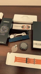 Смарт годинник Lexego HD8 Ultra 47 мм Smartwatch Розумний годинник з Bluetooth, GPS, компасом, спортивними режимами, пульсометром, моніторингом здоров’я та активності, спортивний трекер з 2 ремінцями у комплекті Blue HD8Ultra-47BL