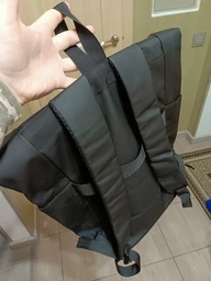 Чоловічий рюкзак ролтоп міський rolltop жіночий стильний для ноутбука студентів подорожей дорожній ручна поклажа місткий молодіжний водонепроникний шкільний портфель унісекс Чорний 73665 фото від покупців 3