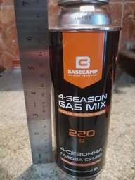 Цанговий газовий балон - картридж для туристичних плит та пальників BaseCamp 4 Season Gas 220 г х 4 шт. (BCP 70200) фото від покупців 2