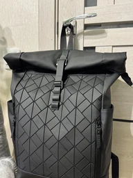 Чоловічий рюкзак ролтоп міський rolltop жіночий стильний для ноутбука студентів подорожей дорожній ручна поклажа місткий молодіжний водонепроникний шкільний портфель унісекс Чорний 73665